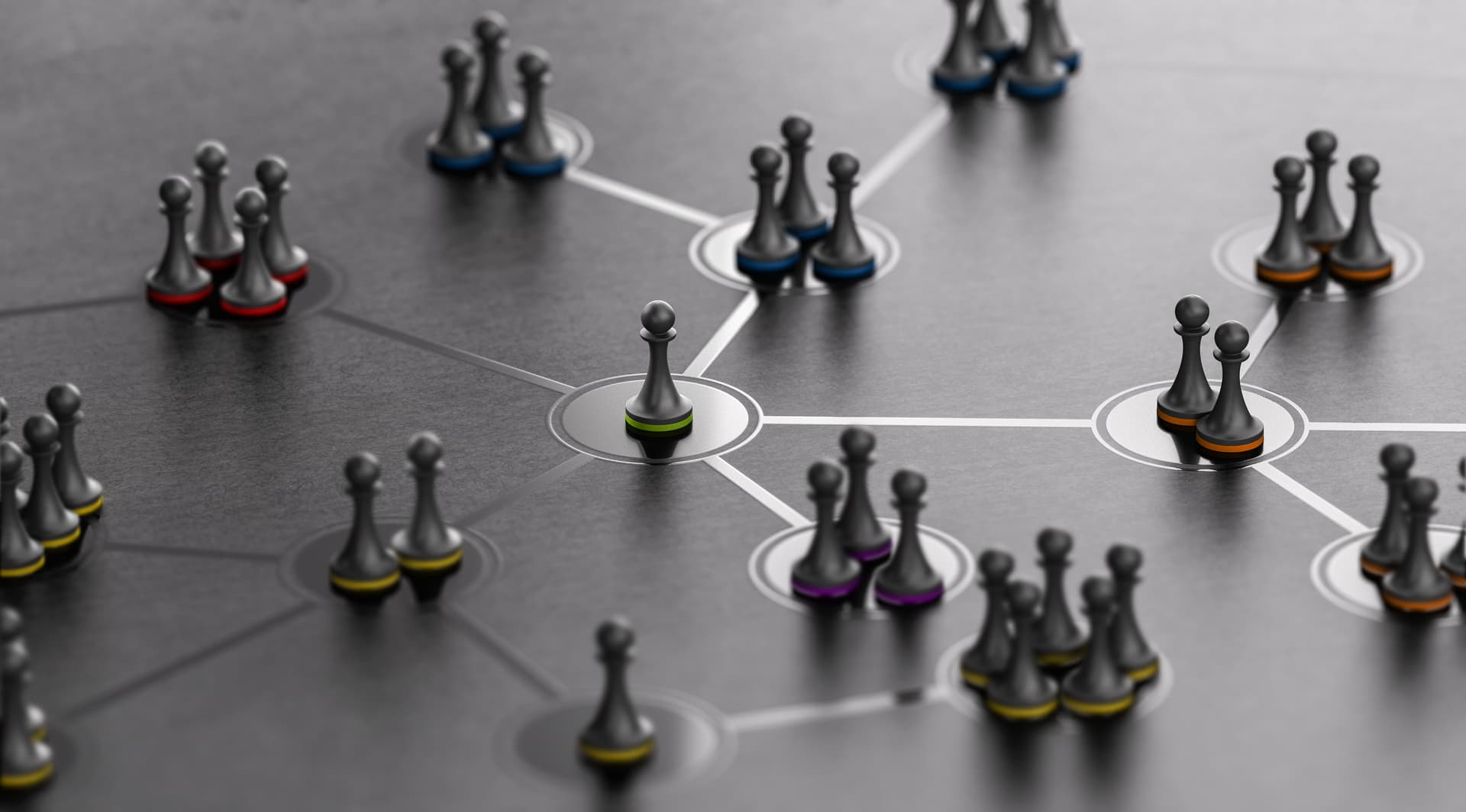 KI-Netzwerk aus verteilten, verbundenen Knoten